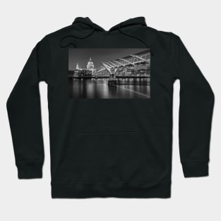 Millennium Bridge over River Thames in Black and White Hoodie